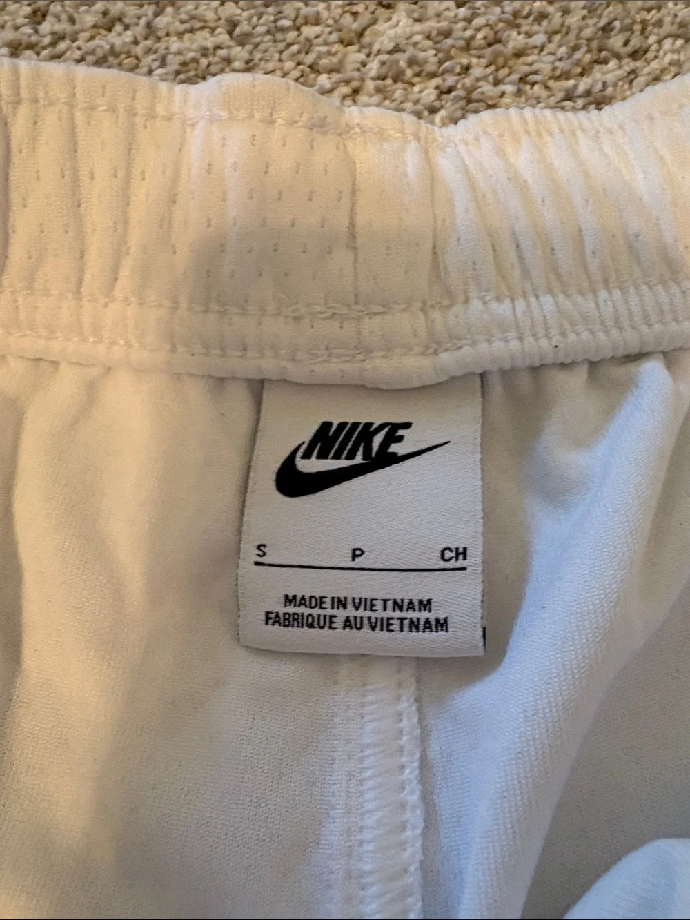 Nike White Mesh Drawstring shirts 5”